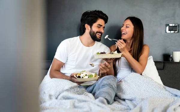 Having lunch on bed