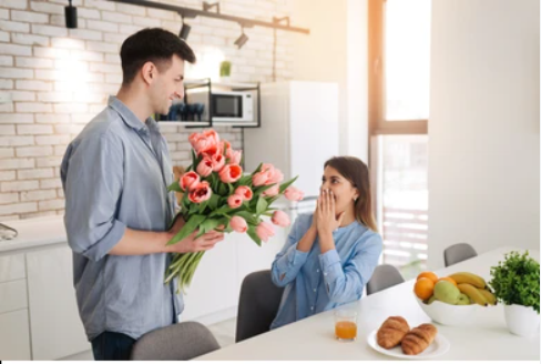 Boy showing gratitude to his love life images