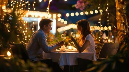 Couple romantic date pr candle light dinner karte hue hd images